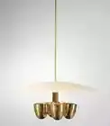 1950's Mid Century Antique 4 Light Modern Raw Brass Pendant Sputnik chandelier
