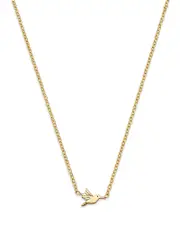 Zoe Chicco 14K Yellow Gold Itty Bitty Symbols Hummingbird Pendant Necklace, 14-16