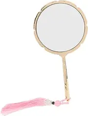 ADOCARN Handheld Tassel Mirror Vintage Style Small Victorian Mirror Portable Makeup for Travel