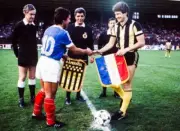 Alain Giresse Of France And Fernando Morena Of Penarol 1983 OLD SOCCER PHOTO