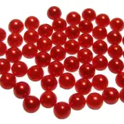 1000 Red Flatback Half Pearl Round Bead 6mm Flat Back Scrapbook DIY Craft