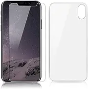 9H Tempered Glass Screen Protector & 4H Film Apple iPhone X Xs Max Front + Back (Xs MAX 4H Film Front+Back)
