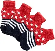 DINHEAROM Pcs Set of Soft Cotton Pet Socks Warm Comfortable Star Pattern for Poodle Size s