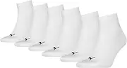 [PUMA] Unisex Unisex Quarter Plain ECOM Pack of 6 in Black, White, Grey, Blue