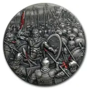 2019 Niue 2 oz Antique Silver Great Commanders Leonidas