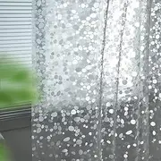 Ga-Geetopia EVA Clear Thin Shower Curtain Liner, Pebble Pattern 72x72 Inch Lightweight Plastic Bathroom Shower Showroom Inner Curtain with Rustproof Metal Grommets and Weighted Magnets(NO Hooks)