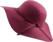Urban Coco Women's Foldable Wide Brim Felt Bowler Fedora Floopy Wool Hat