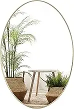 JENBELY Gold Oval Wall Mirror, 24"x36" Oval Bathroom Mirror, Vanity Mirror of Metal Frame, Home Decorative Wall Mounted Mirror for Bathroom, Living Room, Entryway, Vanity