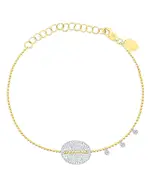 Meira T 14K Yellow & 14K White Gold Diamond Oval Bead Chain Bracelet