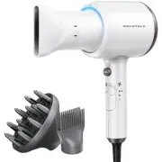 Wavytalk Hair Dryer, Blown Away Ionic Matte White (Comb+diffuser+nozzle)