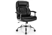 Giantex Height Adjustable Executive Chair Swivel Task Chair w/ Armrest Computer Desk Chair Recliner Black