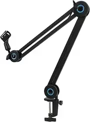 Rotatable Microphone Sturdy Stainless Steel Mic Desk, Mic Boom Arm, Microphone Stand Cable Management Spring Damping Aluminum Alloy Steel Microphone Arm Desk Mount with Clamp