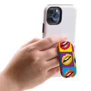 Kickstand Grip AddOn, Universal Phone Holder, Pop Art Lips