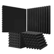VEVOR 36 Pack 12 x 12 x 2 in Acoustic Foam Panels Black Studio Wall and Ceiling