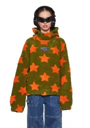 [Basic Pleasure Mode] Star Borg Oversized Hoodie - Orange Moss