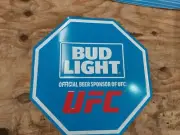 Bud Light Beer UFC MMA Octagon Metal Tin Tacker Bar Pub Sign NEW 2024