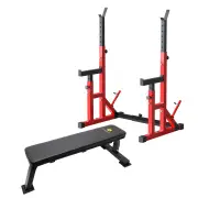 Adjustable Squat Rack Barbell Rack Bundle - Squat Rack & Bench