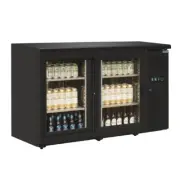 2 Door Back Bar Fridge 350L Polar U-Series Bottle Can Drinks Cooler Display