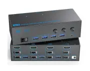 KVM Switch 3 Monitors 3 Computers, ANXQQ 8K@60Hz 4K@144Hz Triple Monitor KVM,...