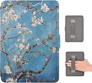 T Tersely Case Cover with Hand Strap Belt for All-New Kindle 11th Generation 2024/2022 Release, 6 inch, Magnetic Shell Cover - Flowers