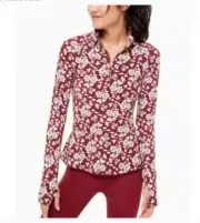 NEW Kate Spade Womens XXL Whimsy Half Zip Jacket Floral Stretch Activewear Yoga