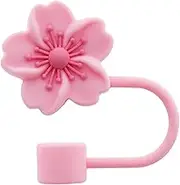 Straw Cover - Cute Cartoon Flower Shape Drinking Straw Tips Lids | Dust-Proof Stanlley Drinking Straw Stopper, Silicone Straw Plugs Protector Drinking Supplies for Kids and Adults