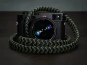 Green Arrow Black & Safari Green Leather Braided Camera Strap by Vi Vante 47"