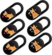 SWOOMEY 6pcs Cartoon Dog Webcam Cover Slide Adhesive Privacy Protector for Laptop Tablet Easy to Use Removable Chic Design Fun Accessory for Camera Lens