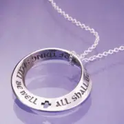 .925 STERLING SILVER Mobius Necklace | All Shall Be Well | Julian of Norwich