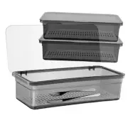 3PCS Flatware Tray with Lid and Drainer, Tableware Utensil and Cutlery 3 PCS