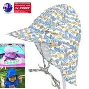 Kid Baby Boy Girl Outdoor neck cover Sun protect camp Beach swim Cap Hat 0-10yrs