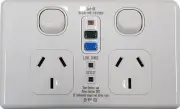 Lanx Classic Double Power Point Rcd Protected Twin Switch Socket Outlet 20A 30MA
