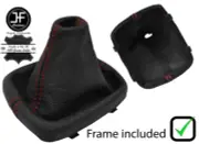 RED STITCH LEATHER MANUAL GEAR BOOT+PLASTIC FRAME FITS AUDI A1 2010-2018 (for: Audi)