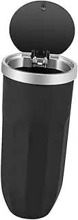 BUGUUYO Portable Trash Can Tidy Car Trash Can Cup Holder for Car Garbage Can Bins Car Bin Car Cup Holder Tray Organizer Trash Bin Rubbish Garbage Bin Interior Accessories Black Plastic