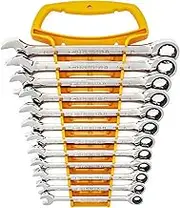 GEARWRENCH Apex Tool Group GearWrench 9412 12 Piece Metric Ratcheting Wrench Set, silver
