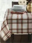 Benson Mills Tartan Plaid Easy Care Textured Poly Tablecloth 52 X 70" Oblong New