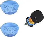 CuiCanfla 2Pcs Silicone Air Fryer Liners, Silicone Baking Tray Pots, Food Safe Reusable Heat Resistant Baking Tray Pots, Replacement of Parchment Liner Paper, for Kitchen Air Fryer Oven Microwave