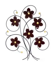 ''Floral Bouquet'' Metal Art Wall Decor Indoor Accents