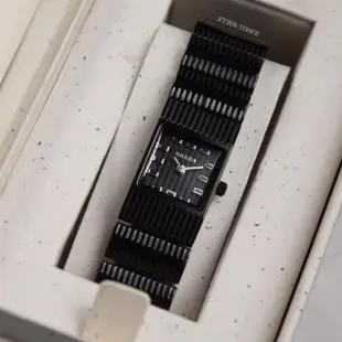 【BREDA】Groove系列 黑色系 不鏽鋼錶帶 16mm小方形女錶 手錶 母親節(1749E)