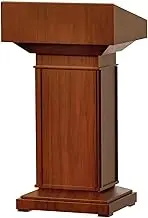 Solid Wood Lectern Floor Standing Podium with Storage Rack and Drawer Stand Church Pulpit Simple Portable Standing Pulpit