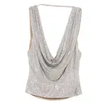 [Giuseppe Di Morabito] Giuseppe Di Morabito Cowl-neck Embellished Top 42 IT SILVER