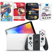 Nintendo Switch White OLED + Pokemon Sword Game + Nintendo $20 eShop Gift Card