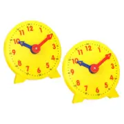 4 inch Teaching Clock Learning Time 12 Hour 2 Pointers, Yellow 2pcs