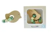Kaper Kidz Ecobead Bird Teether - Natural Beech Wood and Silicone Teething Toy
