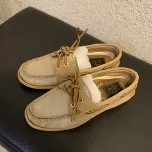 9成新 美國購入｜Sperry 金色皮革帆船鞋／帆船休閒鞋／Sperry女鞋