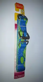 Hartz Size Large Dog Collar Green w/ Blue Paw Prints 19" - 22" New