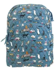 VERA BRADLEY Essential Large Backpack - Cat's Meow Blue - Siamese, etc. Cat NWT