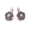 Earrings by Mariana Electric Blue Coll. Floral Aquamarine & Pearl Austrian Cr...