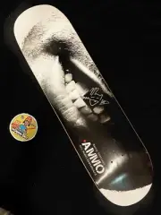 RARE SIGNED Manny Santiago VINTAGE Pro Model Ammo Skateboard Deck Autographed