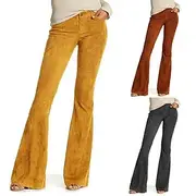 Retro Vintage 1960s Hippie Long Length Bell Bottom Pants Hippie Solid Color Fit Flare Women's Carnival Daily Wear Pride Parade Pride Month Adults' Pants Sprin